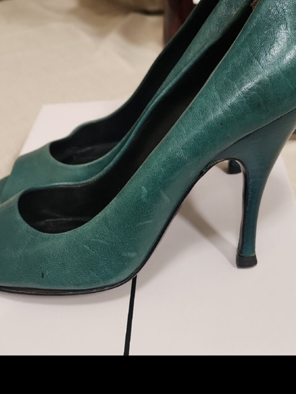 Dolce & Gabbana forrest Green Peep Toe Heels
